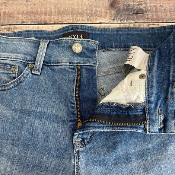 NYDJ Women's 8 Barbara Bootcut Jeans Lift Tuck Stretch Light Wash Patches - Picture 5 of 14